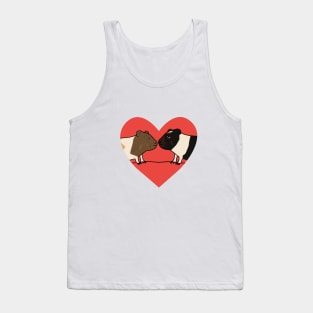 Two Guinea Pig Faces in Red Heart Tank Top